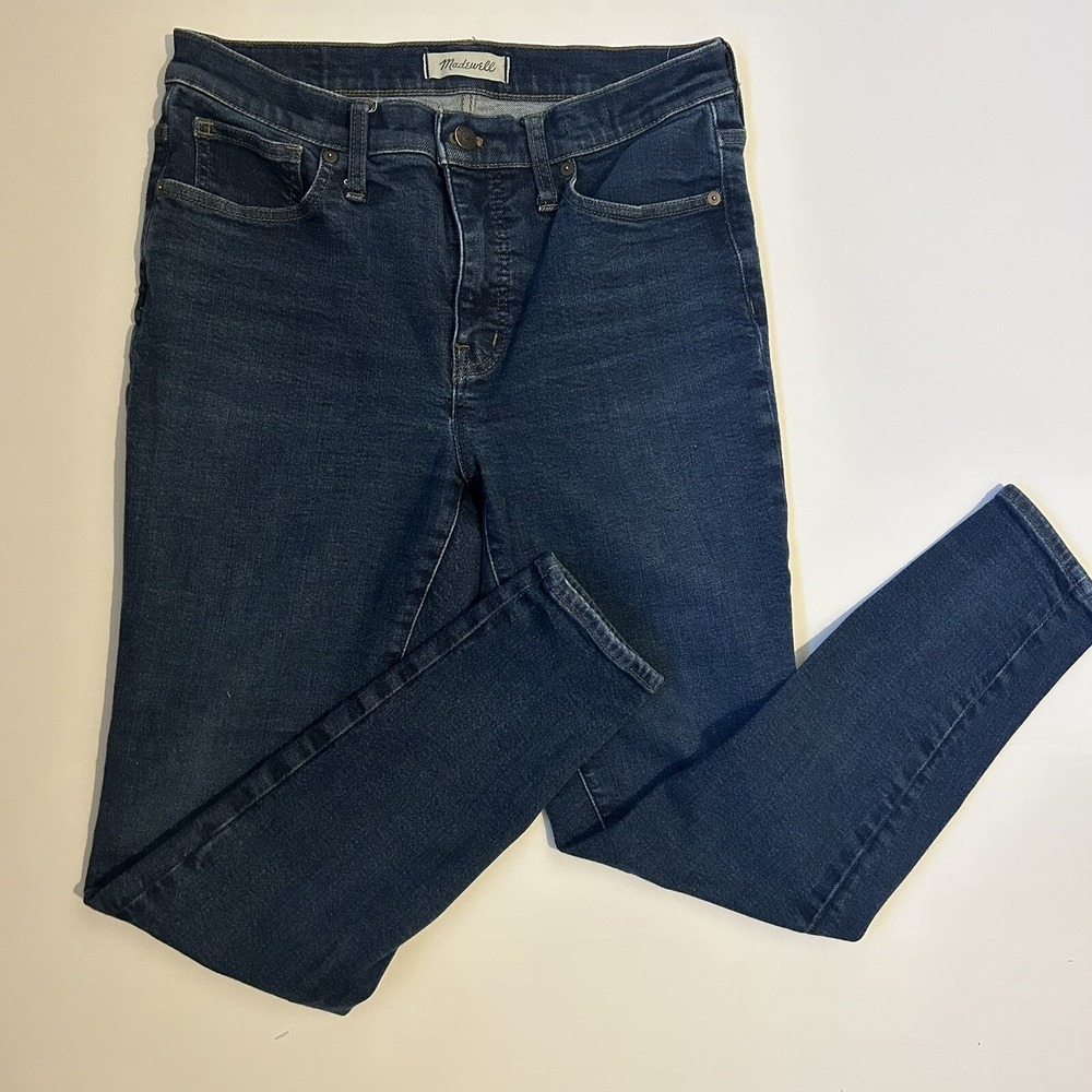 Madewell 9" Mid Rise Skinny Jeans Women's Size 30 Stretch Dark Wash Denim Blue
